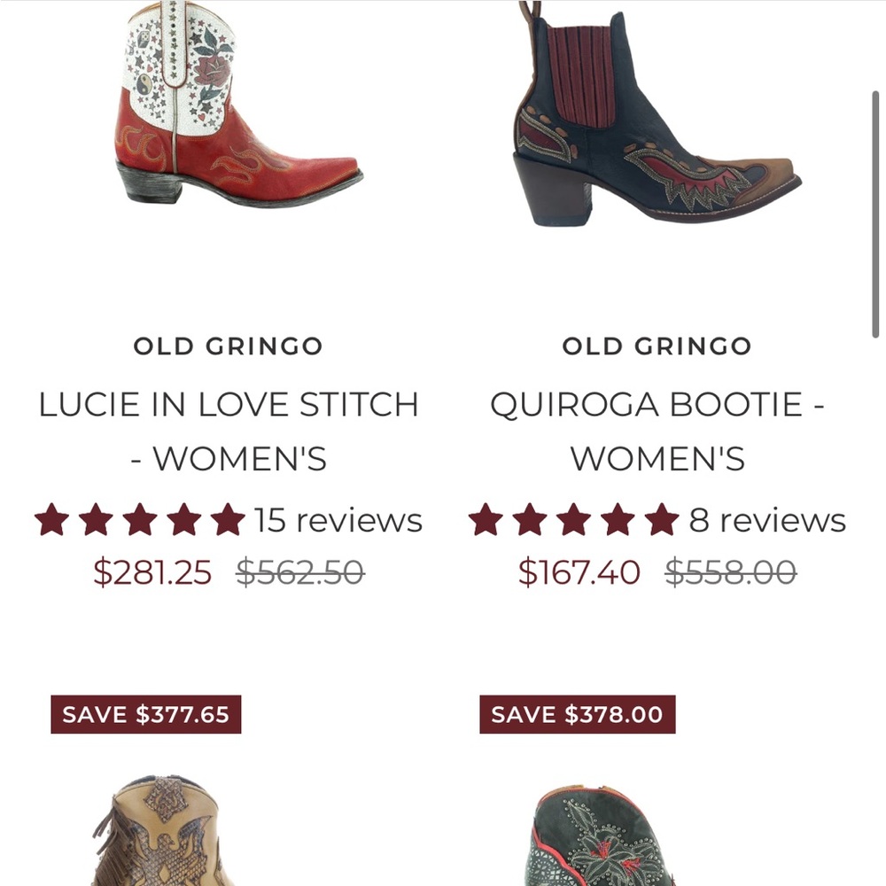 Old Gringo Boots w/Western Flair Tall Short Mid Mayra Booties
